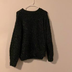 H&M Metallic Thread Sparkly Fuzzy Sweater
